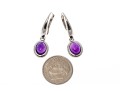 Sterling And Deep Purple Amethyst Pendant Earrings