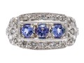 14K White Gold Iolite And Tanzanite Ring, Size 7