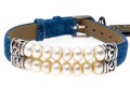 Honora Fun White Cultured Freshwater Pearl And Denim Strap Bracelet