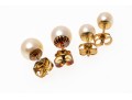 Two Pairs Of 14K Pearl Stud Classic Earrings
