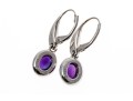 Sterling And Deep Purple Amethyst Pendant Earrings