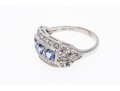 14K White Gold Iolite And Tanzanite Ring, Size 7