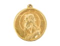 18k Yellow Gold Striking Christ's Head God Protects Faith And Hope Medal