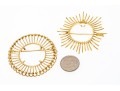 Two Radiating 14K Coin Holder Brooches