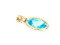 18k Yellow Gold Fabulous Blue Topaz Double Sided Checkerboard Cushion Pendant