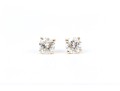 14k Yellow Gold Classic Round Brilliant Diamonds Stud Earrings, App. 0.52 TCW