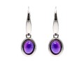 Sterling And Deep Purple Amethyst Pendant Earrings
