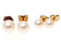 Two Pairs Of 14K Pearl Stud Classic Earrings