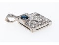Radiating 14K White Gold Zirconia And Sapphire Pendant