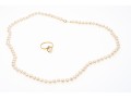 10K Freshwater Pearl Necklace And Ring, Size 5.75+
