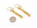 18k Yellow Gold Contemporary Block Motif Drop Pendant Earrings
