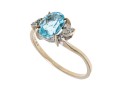Fantastic Aquamarine And Diamond 14K White Gold Ring, Size 7+