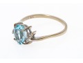 Fantastic Aquamarine And Diamond 14K White Gold Ring, Size 7+