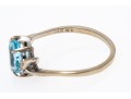 Fantastic Aquamarine And Diamond 14K White Gold Ring, Size 7+