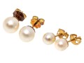 Two Pairs Of 14K Pearl Stud Classic Earrings