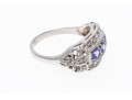 14K White Gold Iolite And Tanzanite Ring, Size 7