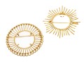 Two Radiating 14K Coin Holder Brooches