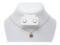 Sterling Necklace And Earrings Set With Mother Of Pearl And Topaz