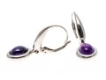 Sterling And Deep Purple Amethyst Pendant Earrings