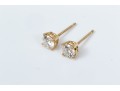 14k Yellow Gold Classic Round Brilliant Diamonds Stud Earrings, App. 0.52 TCW