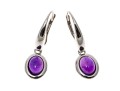 Sterling And Deep Purple Amethyst Pendant Earrings