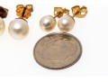 Two Pairs Of 14K Pearl Stud Classic Earrings