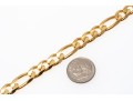 14k Yellow Gold Classic Chunky Figaro Style Link Bracelet