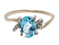 Fantastic Aquamarine And Diamond 14K White Gold Ring, Size 7+