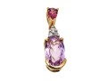 14K Yellow Gold Kunzite, Diamond And Tourmaline Pendant