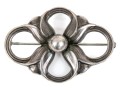 Georg Jensen Lovely Sterling Silver Quatrefoil Flower Brooch, Pattern 305