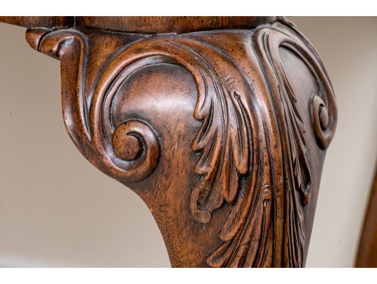 Vintage Maitland Smith Chippendale Mahogany Leather Top Games Table