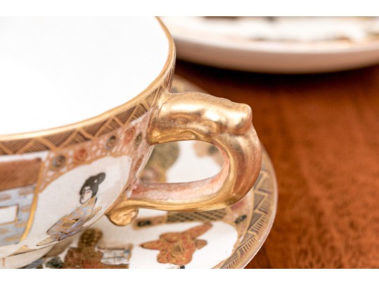 Antique Japanese Satsuma Pottery Teaset, Early 20th C.