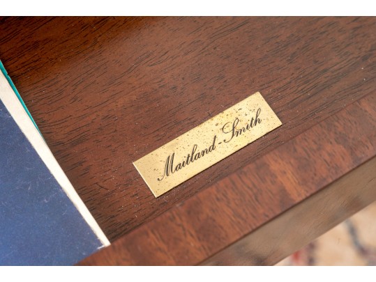 Vintage Maitland Smith Chippendale Mahogany Leather Top Games Table
