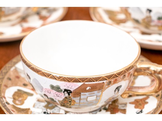 Antique Japanese Satsuma Pottery Teaset, Early 20th C.