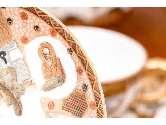 Antique Japanese Satsuma Pottery Teaset, Early 20th C.