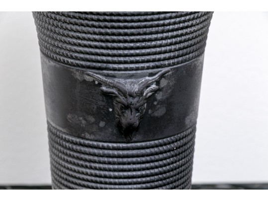 English Wedgewood Basalt Ware Footed Trumpet Vase