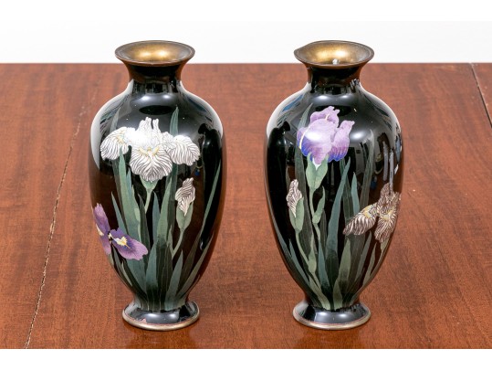 Pair Of Antique Japanese Cloisonne Vases