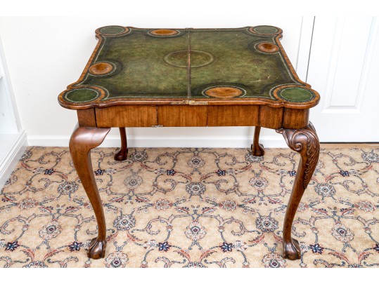 Vintage Maitland Smith Chippendale Mahogany Leather Top Games Table