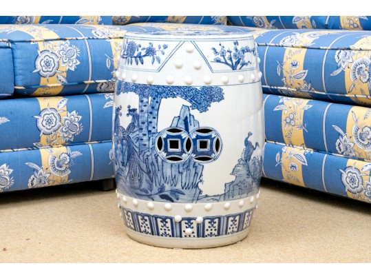 Chinese Blue And White Porcelain Garden Seat