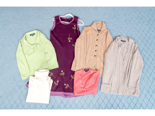 Collection Of Brooks Brothers Cashmere Sweaters Together With One Dress