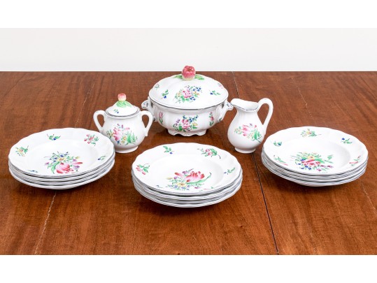 Elegant French, Luneville 15 Piece Porcelain Service