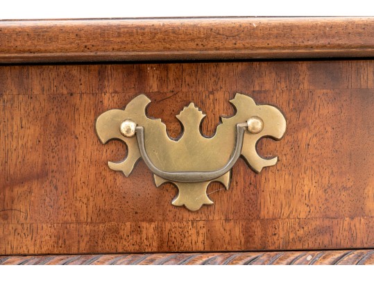 Vintage Maitland Smith Chippendale Mahogany Leather Top Games Table