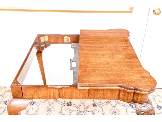 Vintage Maitland Smith Chippendale Mahogany Leather Top Games Table