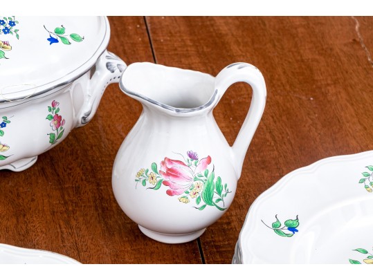 Elegant French, Luneville 15 Piece Porcelain Service