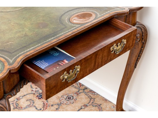 Vintage Maitland Smith Chippendale Mahogany Leather Top Games Table