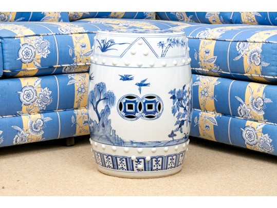 Chinese Blue And White Porcelain Garden Seat