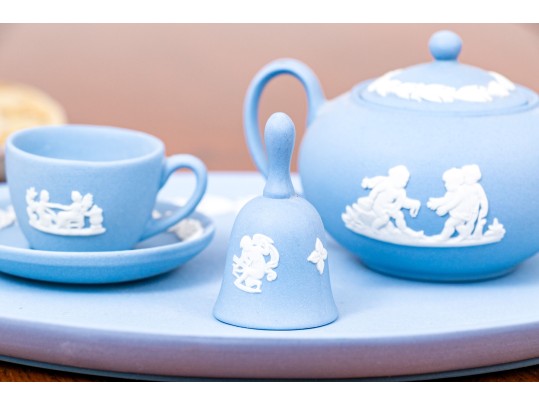 Two Diminutive English Tea Services, Wedgewood And Caverswall