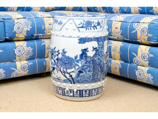 Chinese Blue And White Porcelain Garden Seat