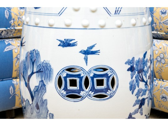 Chinese Blue And White Porcelain Garden Seat
