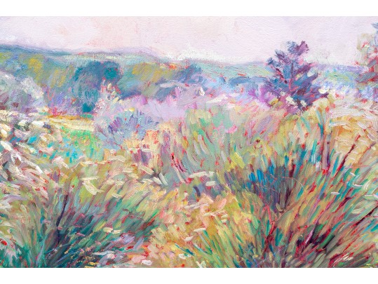 Catherine M. Elliott (American, B. 20th C.) Oil On Canvas Dyptich, Idyllic Landscape